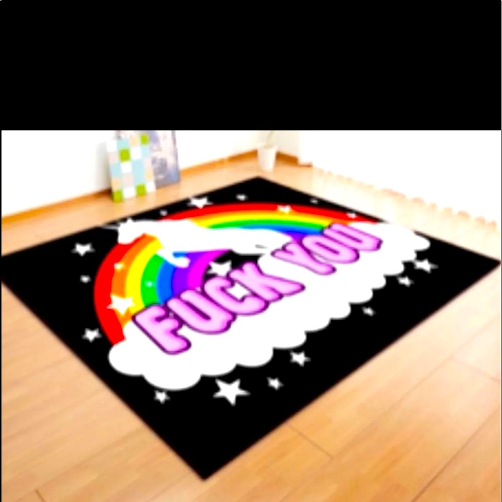 F YOU RAINBOW 🌈 UNICORN 🦄 RUG